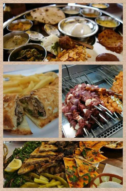231 Never ate so much Mediterranean and Indian food in my whole life ( A collage of the many meals I had in Dubai)