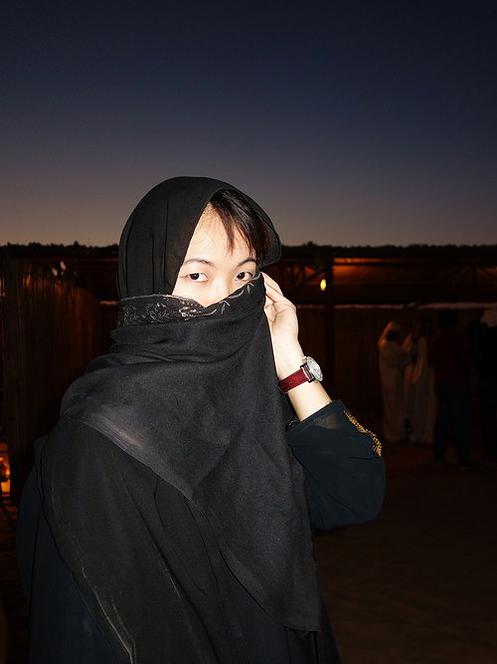 29 Me in the traditional Abaya clothing D