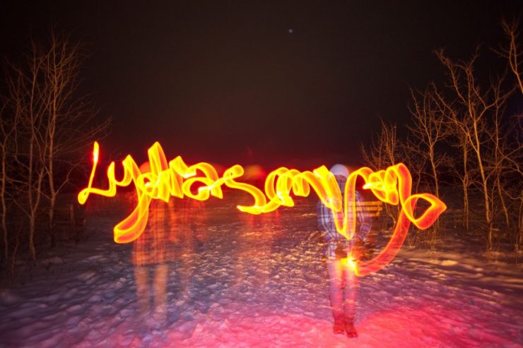 Light Sticks with Lydiascapes in Whitehorse Yukon