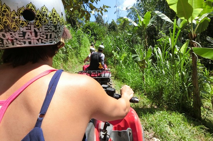 Bali Outdoor Adventure - Over the head view of the dirt bike path we are about to embark on