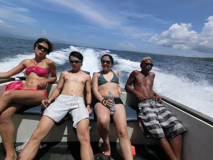 Outdoor adventures in Bali- speeding along to crystal bay nusa penida looking all cool and suave