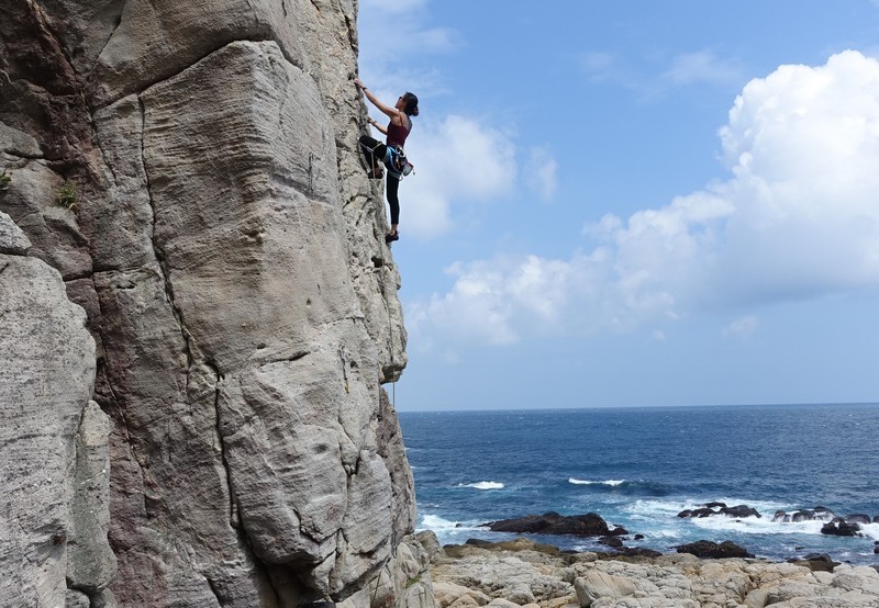 Overcoming your fear of heights and the outdoors when rock climbing | Rock Climbing Asia and Beyond, in this case Long Dong Taiwan