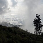 Clouds flowing past as we trek on