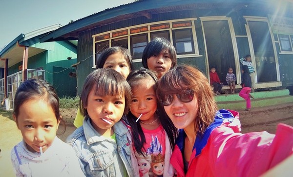 Wefie with the children in the villages