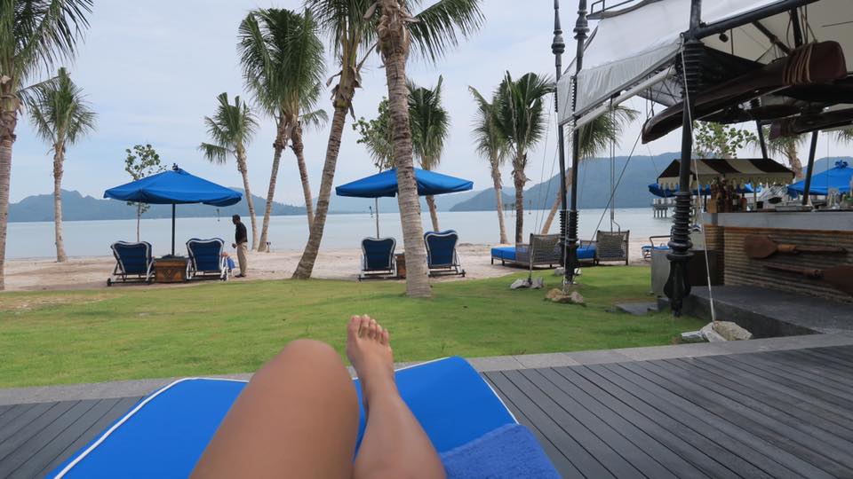 lazy afternoon with drinks and reading a book in langkawi