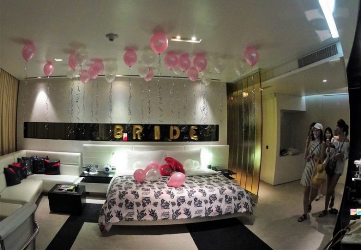 Decoration of the W Bangkok room for the bride to be - Bangkok is the Perfect Bachelorette Getaway and Party Place
