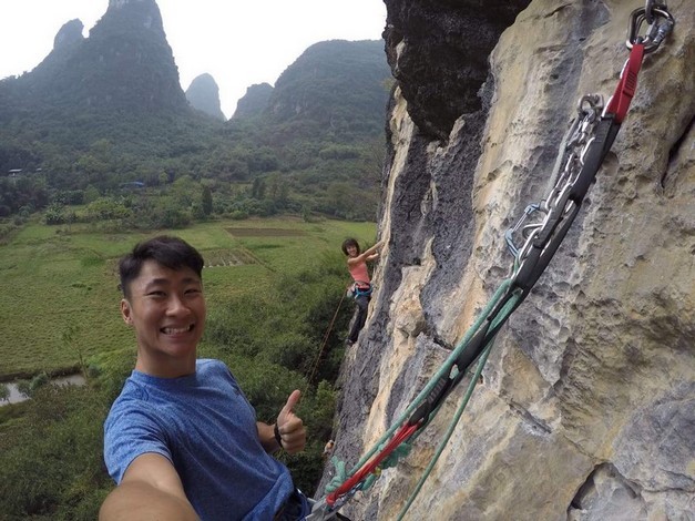 Wefie on the go | Yangshuo Climbing