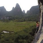 High Above the ground rock climbing | Rock Climbing in Asia and China