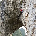 Natural rock climbing in Yangshuo