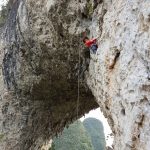 Natural rock climbing in Yangshuo