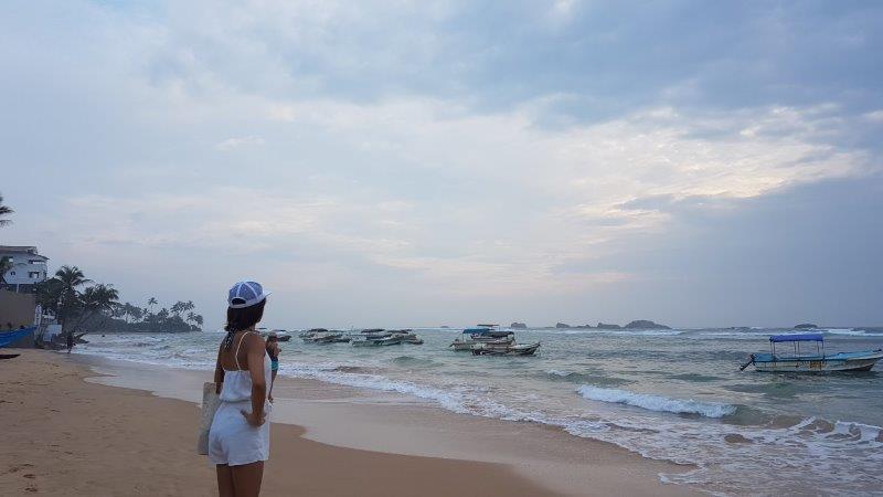 enjoying the view of the beach at sri lanka