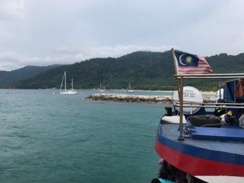 Disembarking the ferry that brought us to Tioman