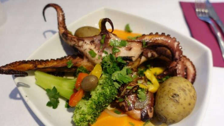 Popular Portuguese seafood dish - Portugal grilled octopus. Taste even better than the raw sashimi ones from Japan. And its hard to beat that. One of the best seafood restaurants in Lisbon