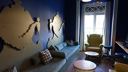 TV or study room where we hid from the crowd when we had to do some work