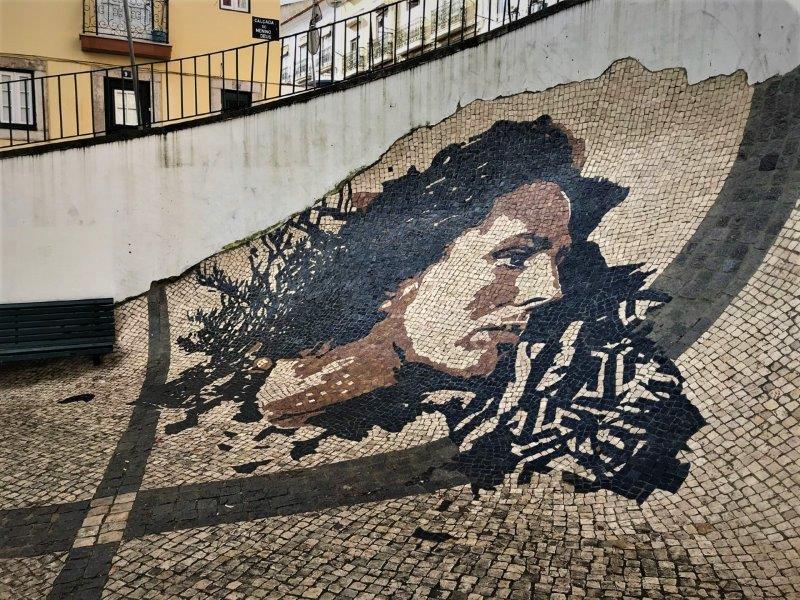 The famous female fado music singer of Lisbon, a special artpiece done in commemoration of her
