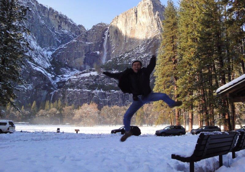 Dad doing jumpshot in Yosemite in 2012. At that age??!! Holidays always consist of a lot | Our Love to Travel