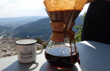 Drinking delicious bohemian coffee at Rose Ridge