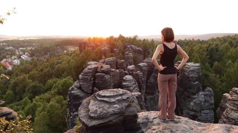 Enjoying the sunset at Tisa Rock