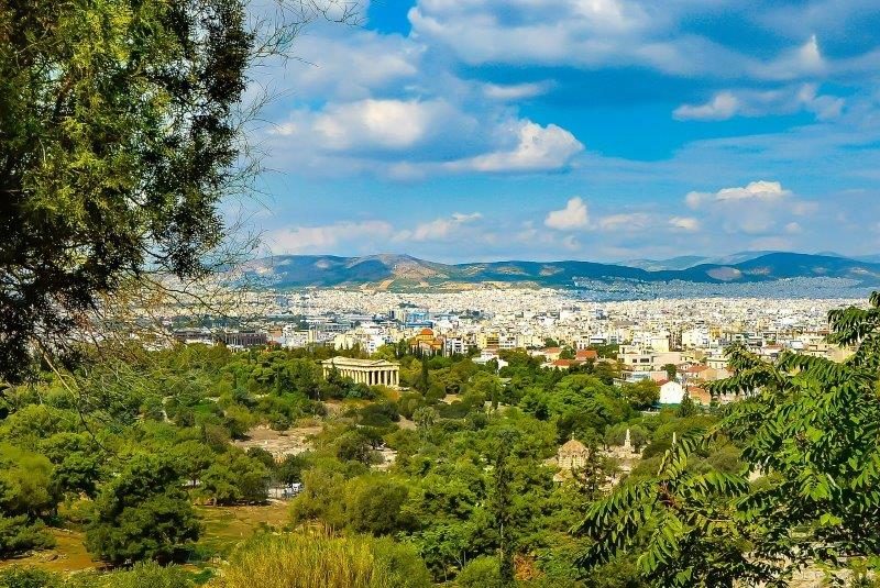 Skyline of the city of Athens