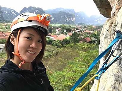 View from the top of the climbing route at Huu Lung Hanoi