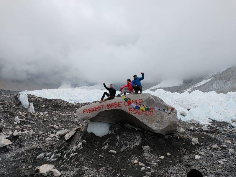 Full View of Everest Base Camp rock in May