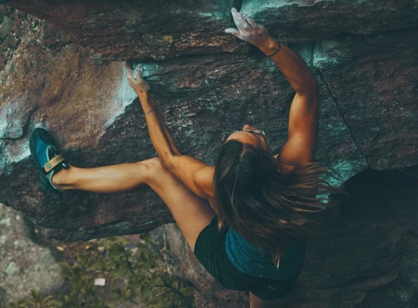 bouldering lady