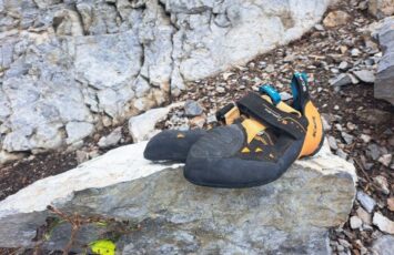 black and orange climbing shoes_og