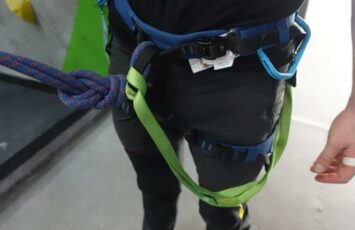 climbing harness blue and green