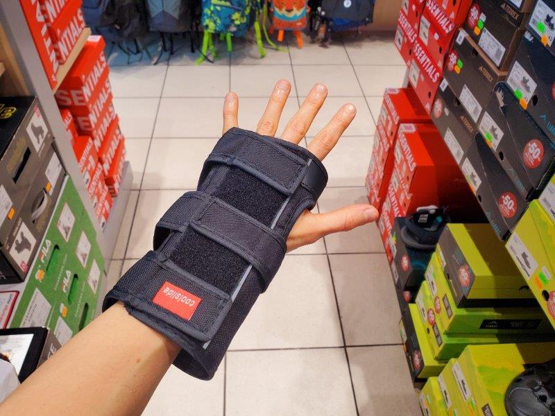 wearing black wrist guard back view wearing black wrist guard back view