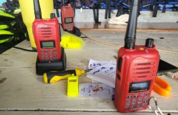 fire red walkie talkies bulky