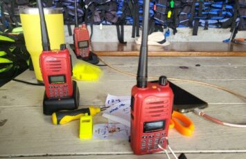 red walkie talkies bulky