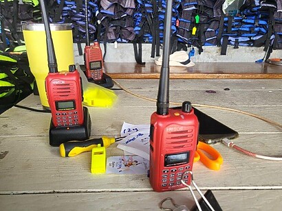 red walkie talkies bulky