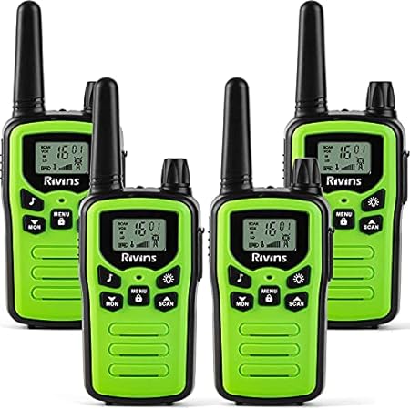 Rivins T-5 4-Pack Long-Range Walkie-Talkies