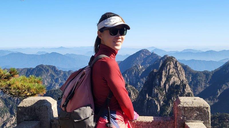 Photography - me hiking at huangshan mountain trails