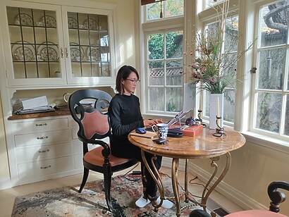 hard at work while travelling