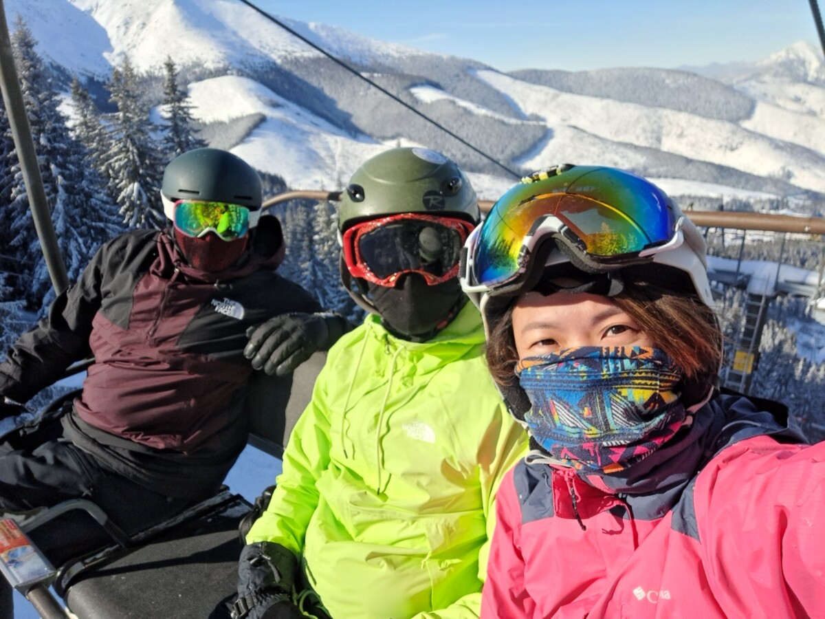 ski trip with a group rotated ski trip with a group