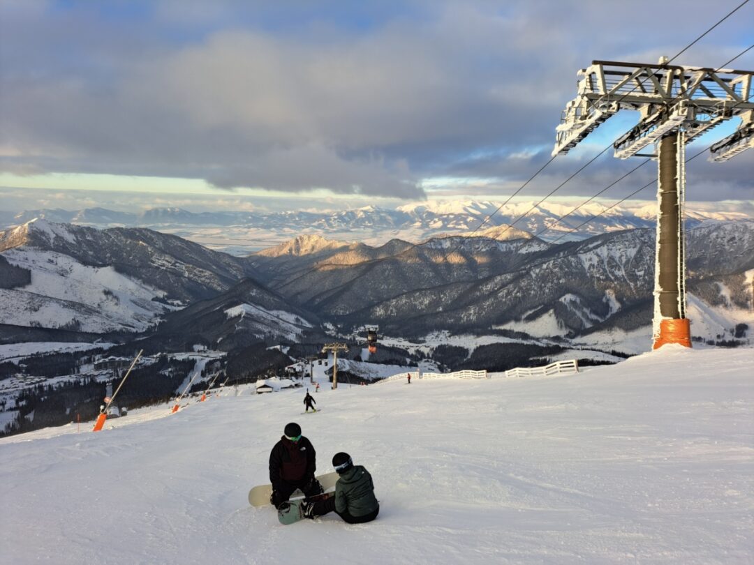 view from the top of the ski slop in Poland